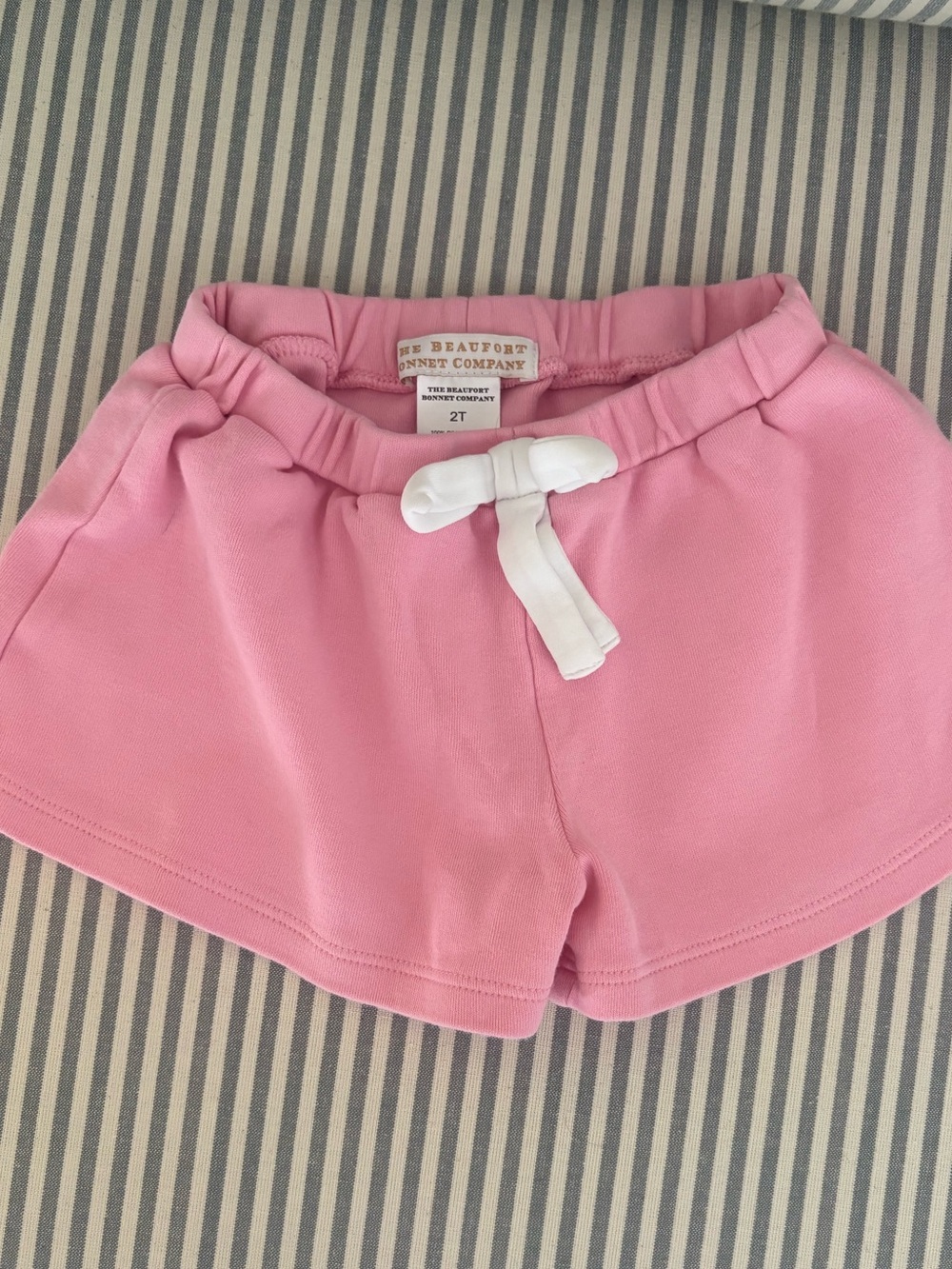 The Beaufort Bonnet Company Pink Toddler Shorts with White Drawstring